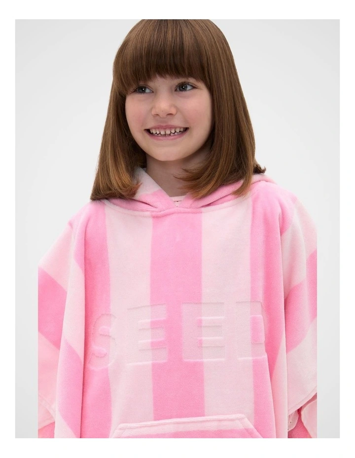 Hooded Towel in Candy Pink Stripe image 3