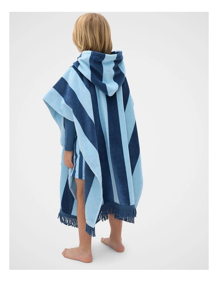 Hooded Towel in Washed Navy Stripe image 2