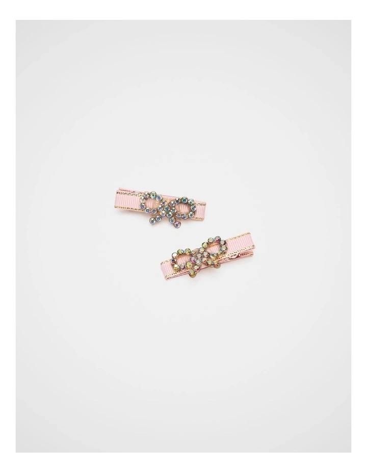 Diamante Bow Duck Clip in Pink Lemonade image 1