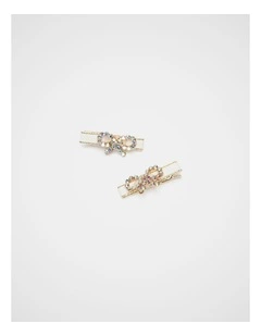 Diamante Bow Duck Clip in Classic Cream
