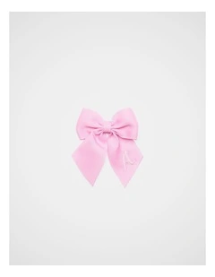 Grosgrain Initial Bow Duck Clip - A