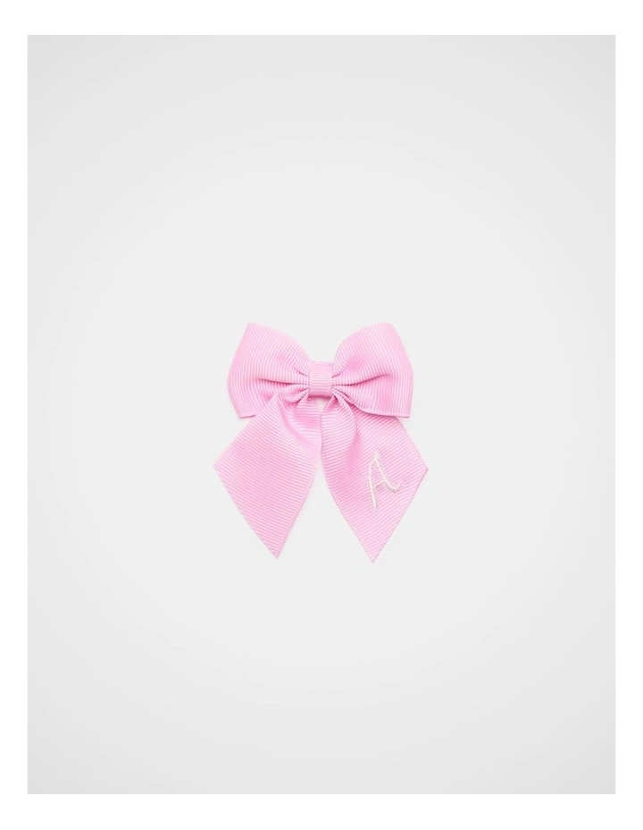 Grosgrain Initial Bow Duck Clip - A image 1