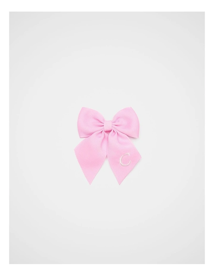 Grosgrain Initial Bow Duck Clip - C image 1