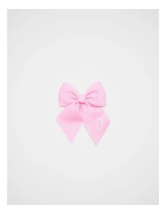 Grosgrain Initial Bow Duck Clip - D