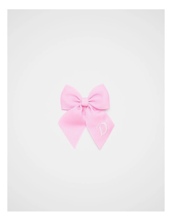 Grosgrain Initial Bow Duck Clip - D image 1