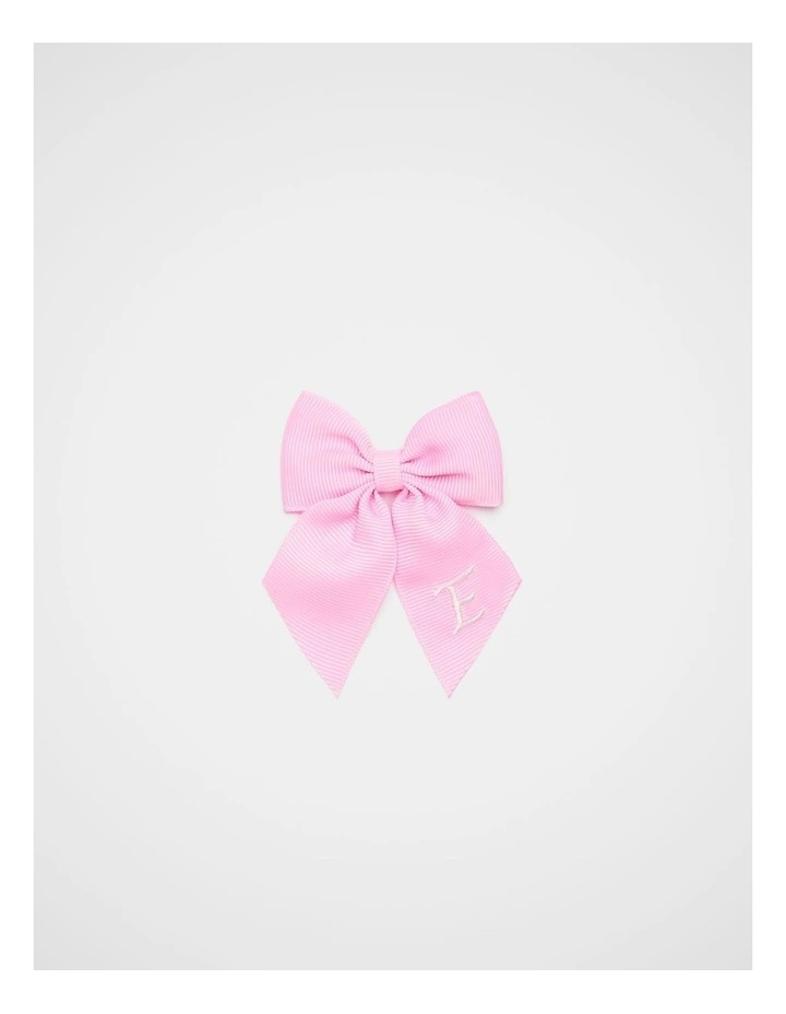 Grosgrain Initial Bow Duck Clip - E image 1