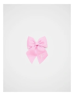 Grosgrain Initial Bow Duck Clip - F
