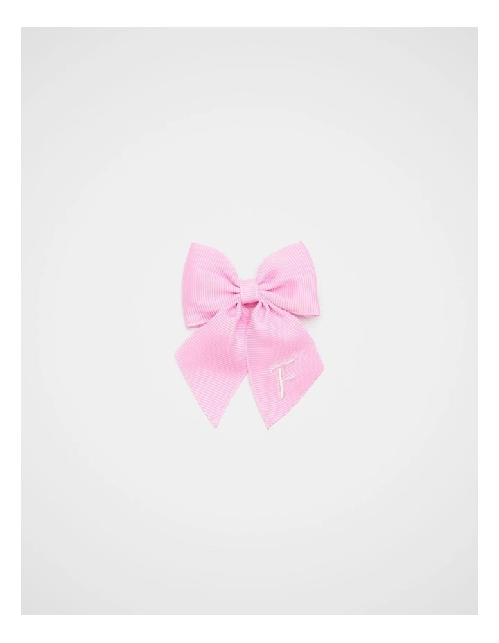 Grosgrain Initial Bow Duck Clip - F image 1