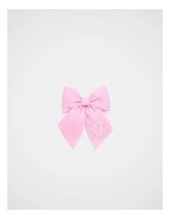 Grosgrain Initial Bow Duck Clip - G