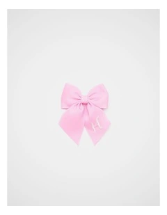 Grosgrain Initial Bow Duck Clip - H