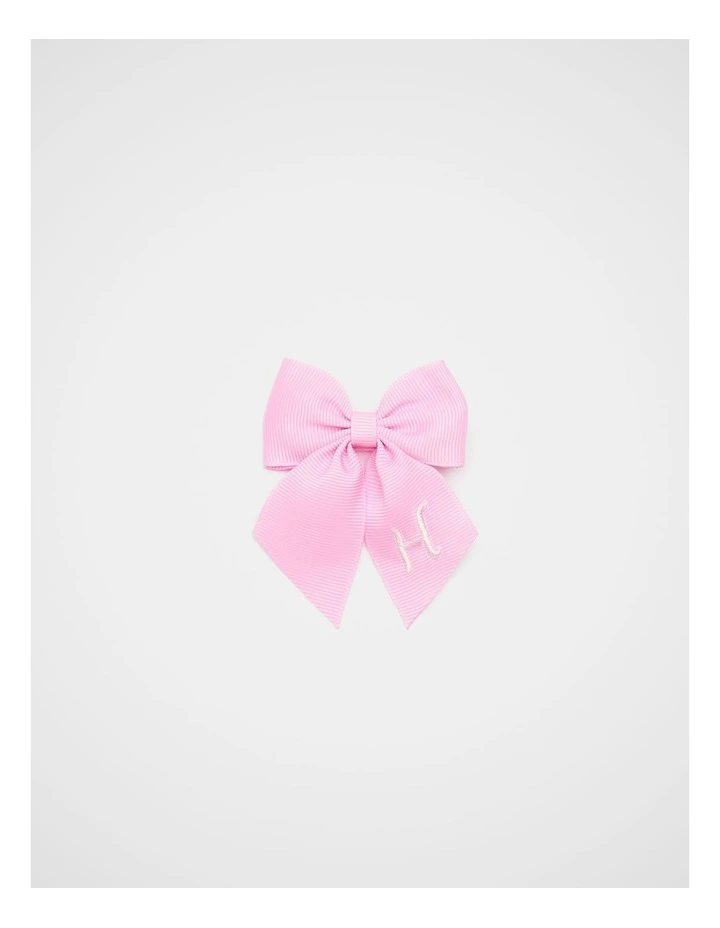 Grosgrain Initial Bow Duck Clip - H image 1