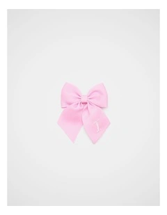 Grosgrain Initial Bow Duck Clip - I