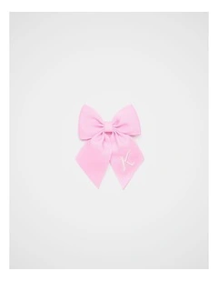 Grosgrain Initial Bow Duck Clip - K