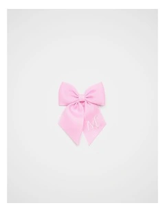 Grosgrain Initial Bow Duck Clip - M