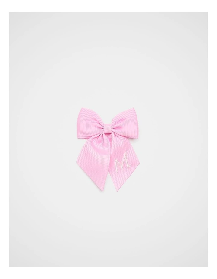 Grosgrain Initial Bow Duck Clip - M image 1