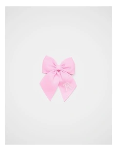 Grosgrain Initial Bow Duck Clip - R