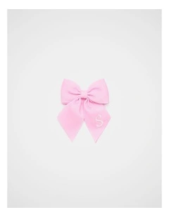 Grosgrain Initial Bow Duck Clip - S