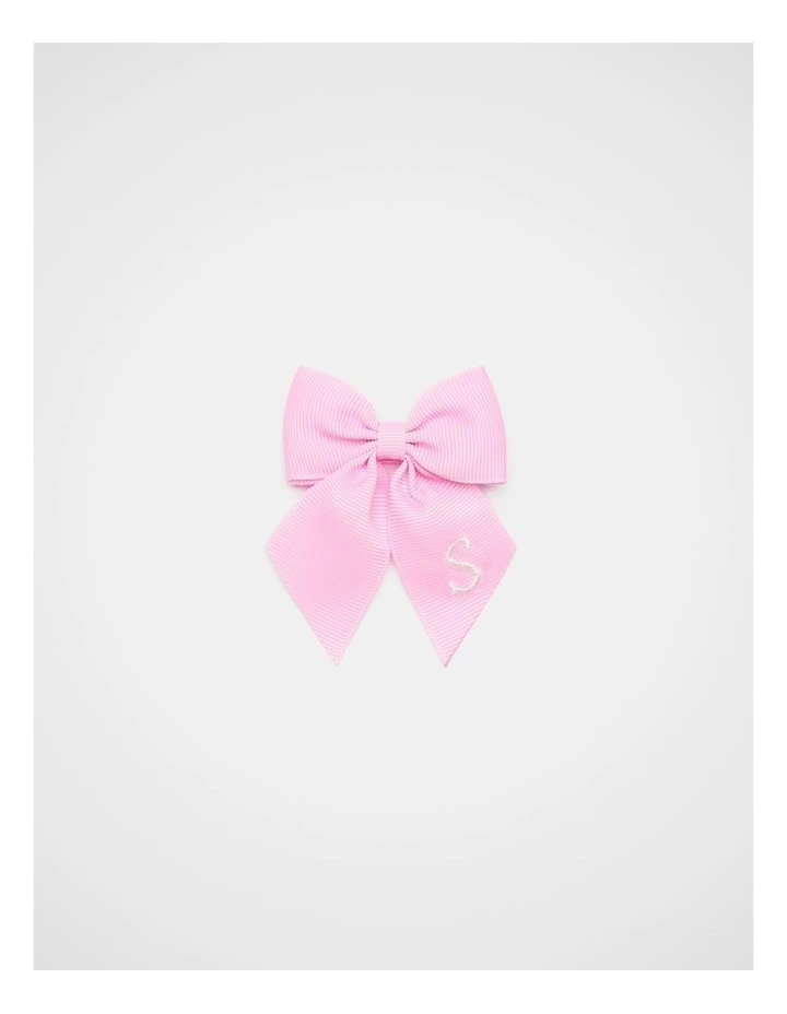 Grosgrain Initial Bow Duck Clip - S image 1