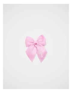 Grosgrain Initial Bow Duck Clip - T