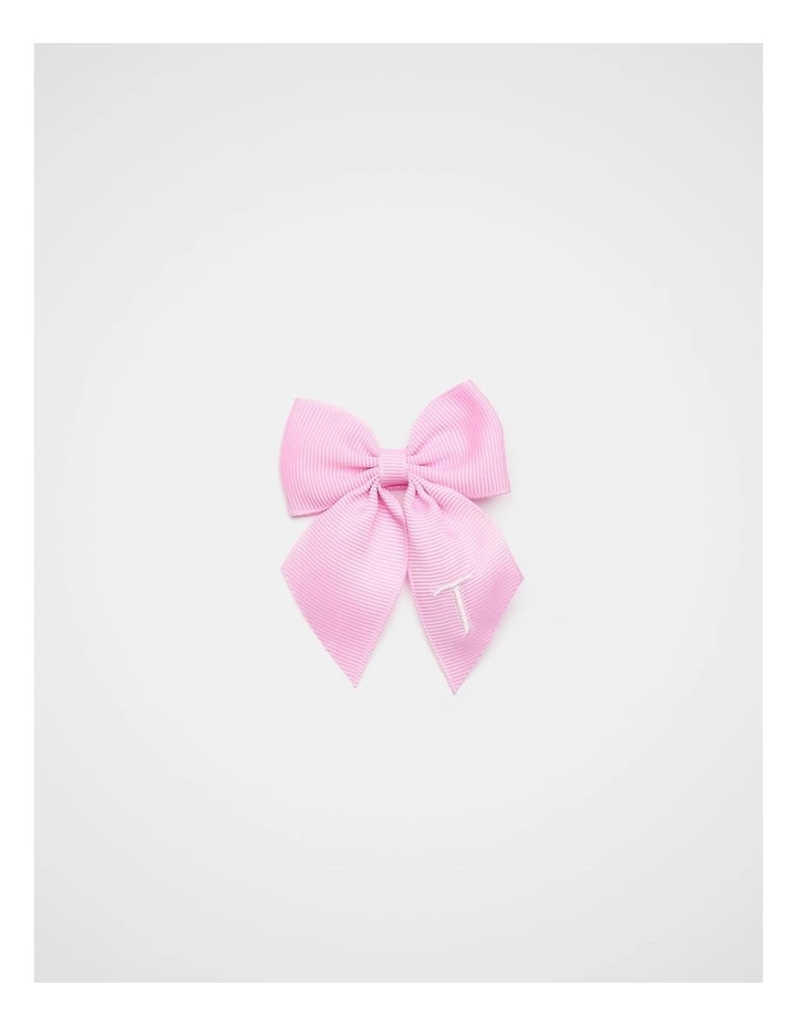 Grosgrain Initial Bow Duck Clip - T image 1