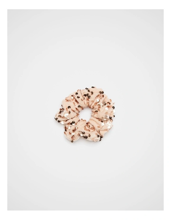 Sequin Scrunchie in Neutral image 1