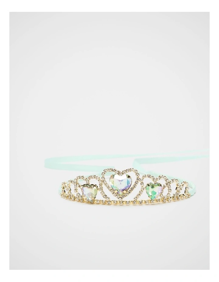 Crystal Heart Tiara in Soft Mint image 3