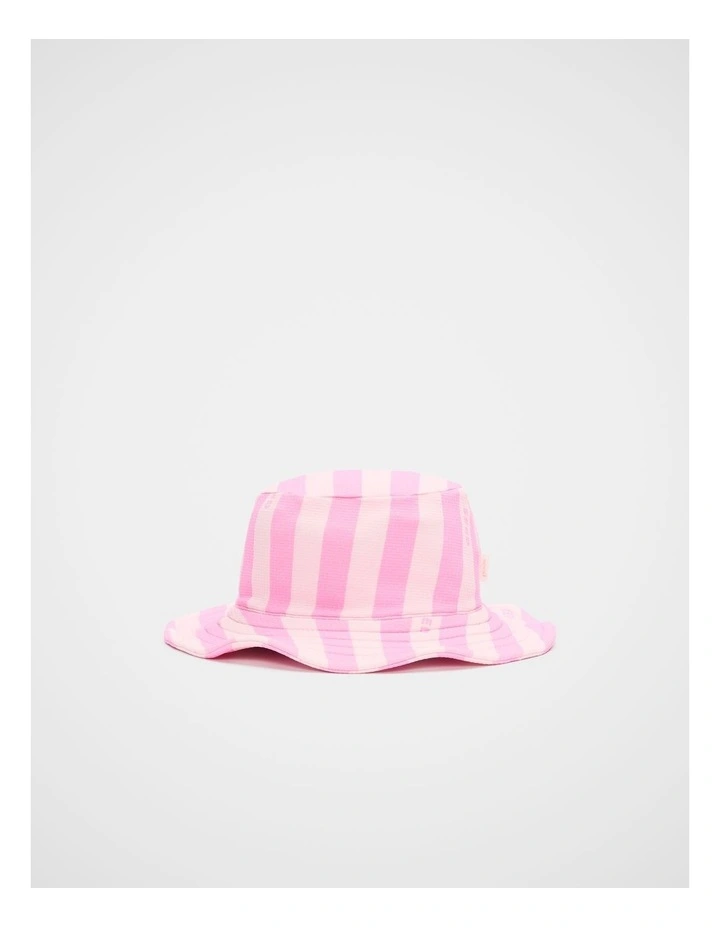 Swim Hat in Candy Pink Stripe image 1