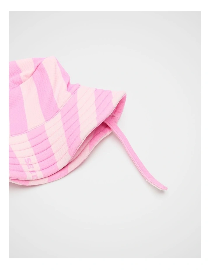 Baby Swim Hat in Candy Pink Stripe image 2