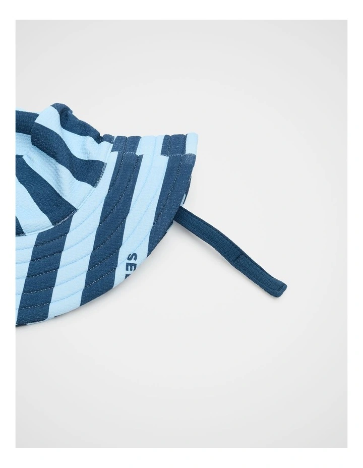 Baby Swim Hat in Washed Navy Stripe image 2