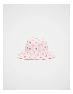 Mini Strawberry Sun Hat in Classic Cream