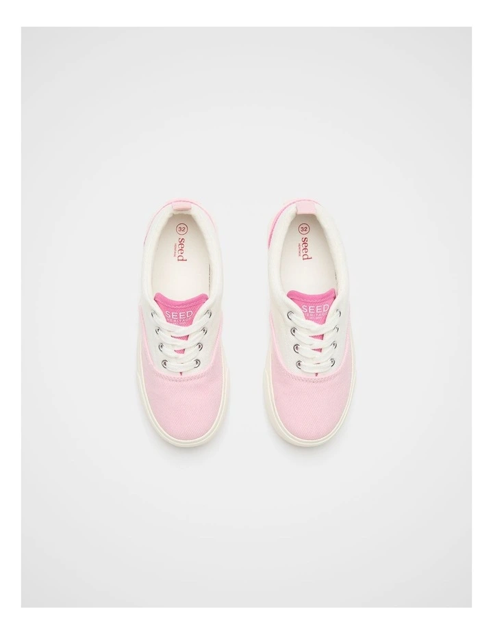 Colourblock Plimsole Sneaker in Pink Lemonade Multi image 3