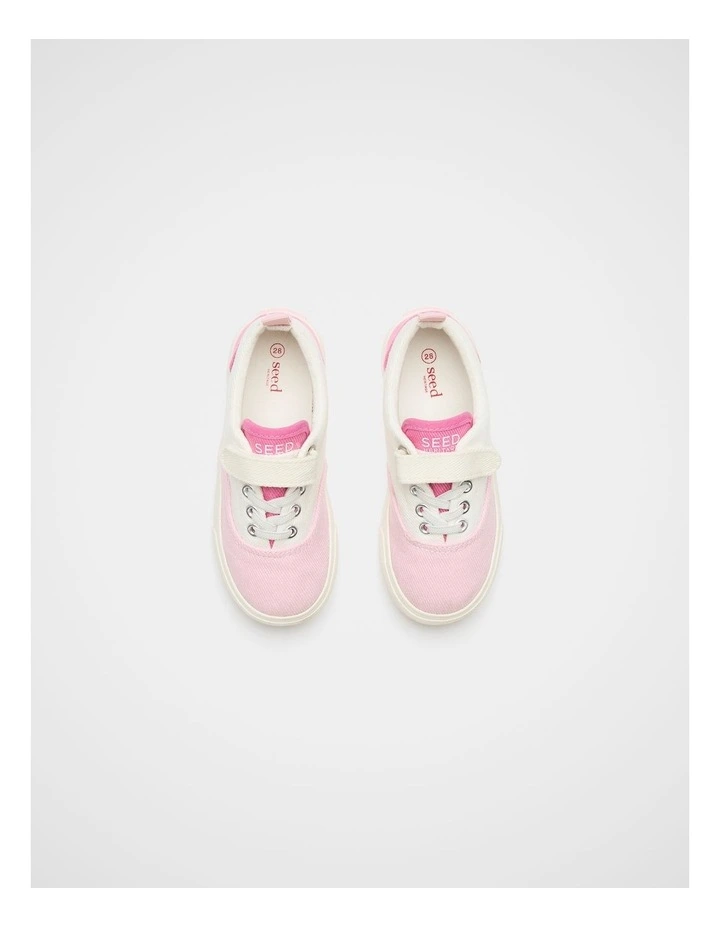 Colourblock Plimsole Sneaker in Pink Lemonade Multi image 4