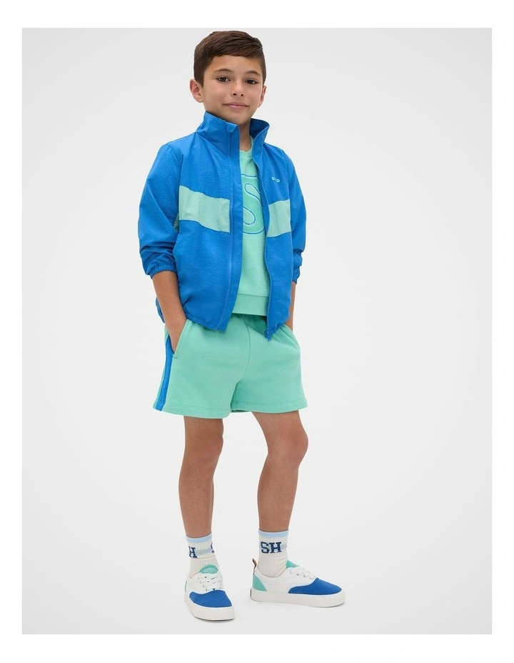 Colourblock Plimsole Sneaker in Bright Blue Multi image 2