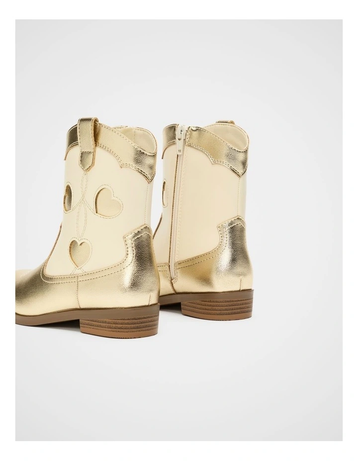 Heart Cowboy Boot in Classic Cream image 3