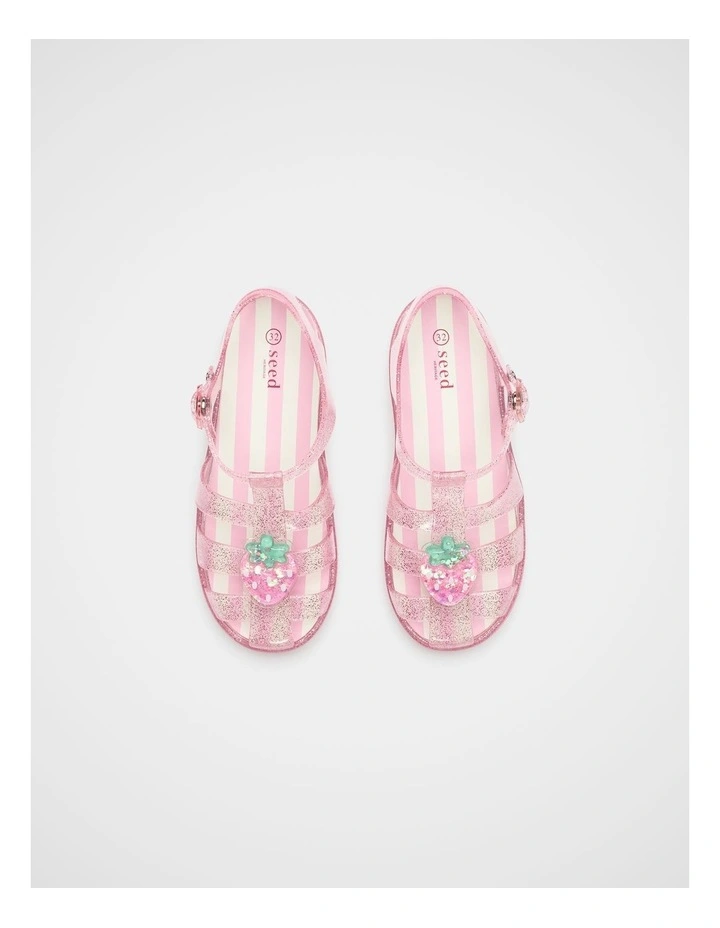 Cage Jelly Sandal in Candy Pink image 3