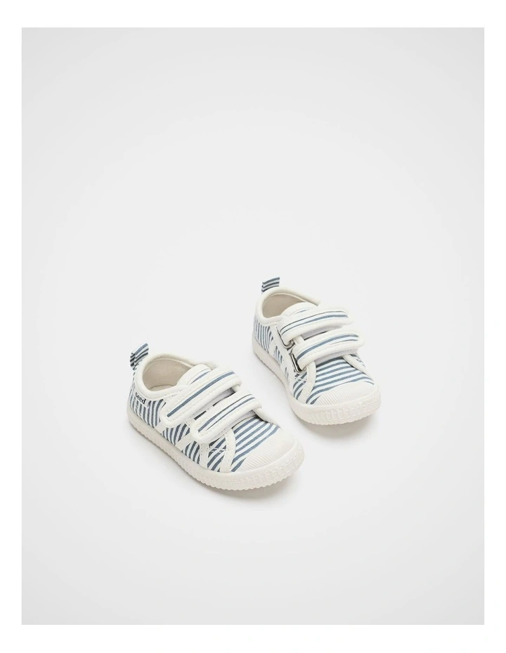 Mini Stripe Sneaker in Washed Navy Stripe image 2