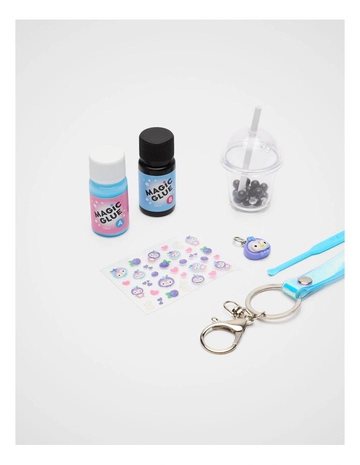 Tiger Tribe Bag Charm Kit Blueberry Bubble Tea image 2