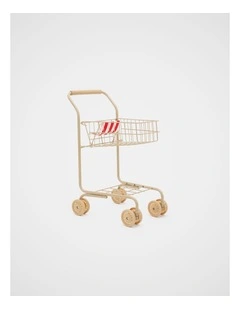 Mini Shopping Trolley in Red Stripe