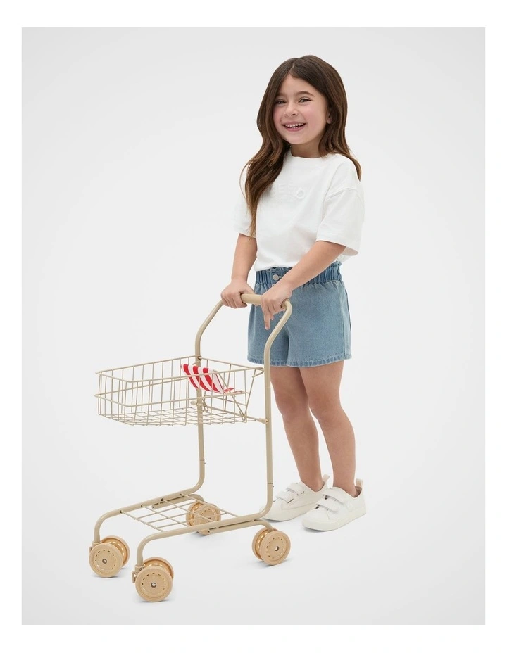Mini Shopping Trolley in Red Stripe image 2