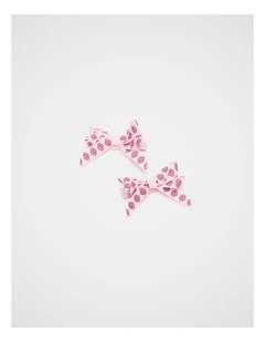 Flower Print Bow Duck Clips