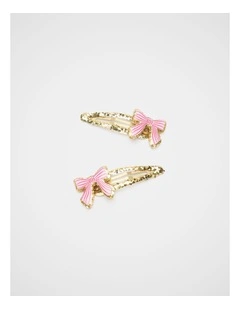 Glitter Stripe Bow Snaps