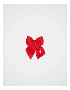 Grosgrain Initial Bow Duckclip