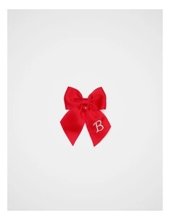 Grosgrain Initial Bow Duckclip