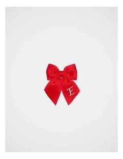 Grosgrain Initial Bow Duckclip