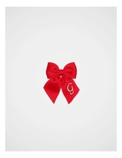 Grosgrain Initial Bow Duckclip