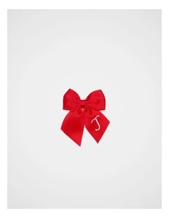 Grosgrain Initial Bow Duckclip