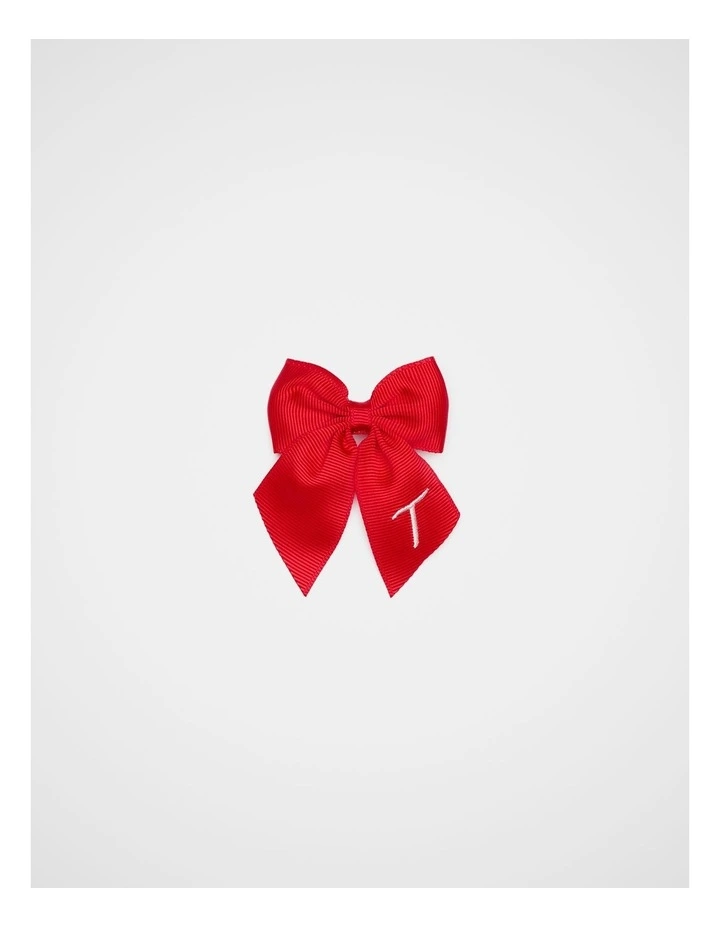 Grosgrain Initial Bow Duckclip image 1