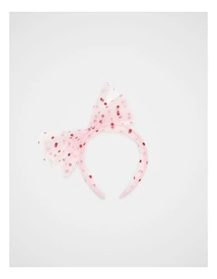 Tulle Bow Headband in Pink Lemonade