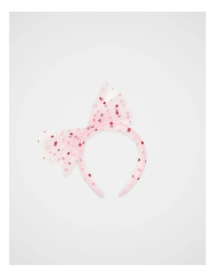 Tulle Bow Headband in Pink Lemonade image 1