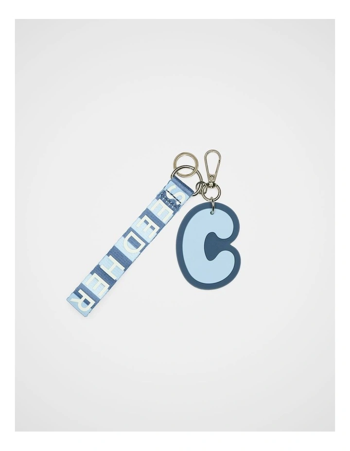 Stripe Strap Initial Keyring image 1